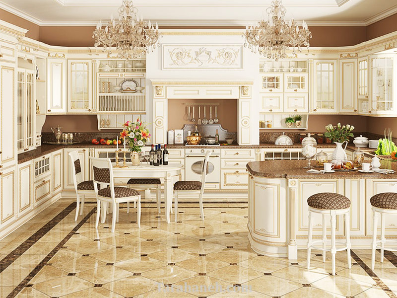Classic kitchen design 1030 سبک کلاسیک در دکوراسیون داخلی