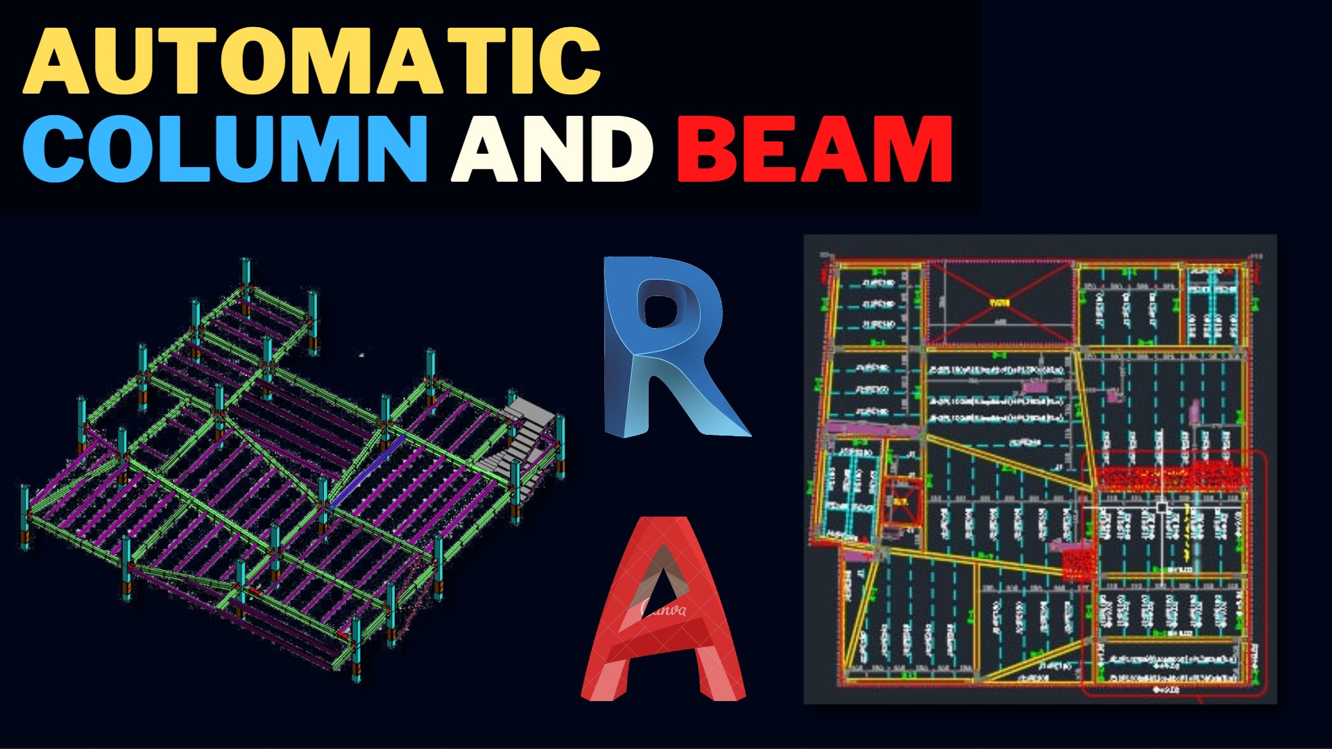 AUTOMATIC Column and Framing in Revit(By CAD File)
