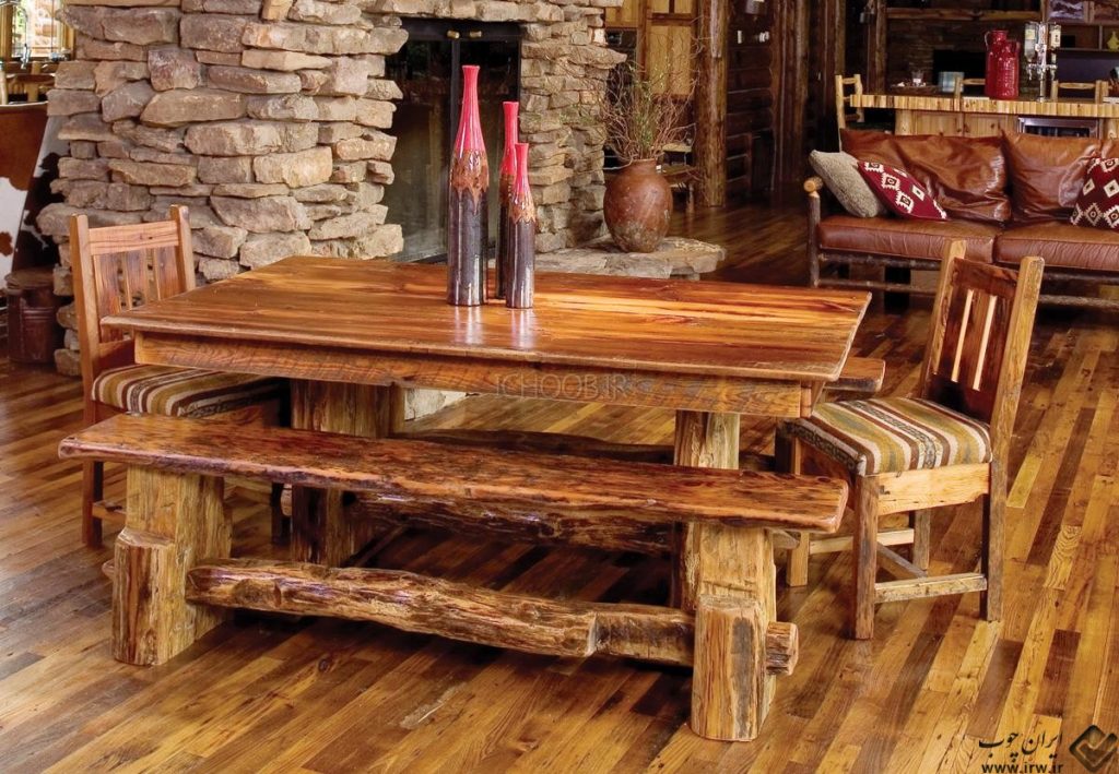 ichoob.ir wooden table 890 10 سبک روستیک در دکوراسیون داخلی